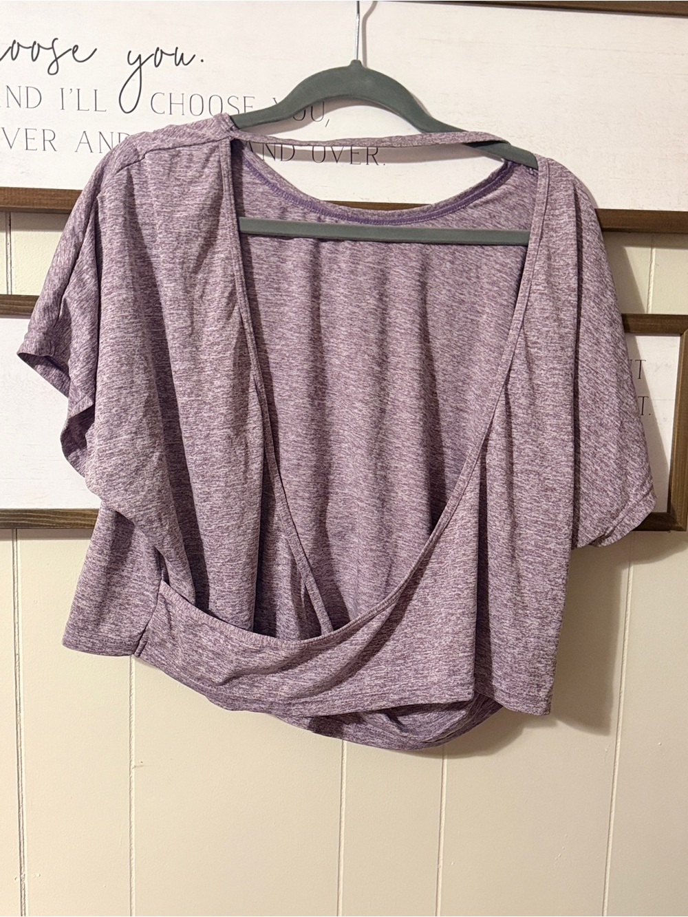 SHEIN Lavender Open-Back Short Sleeve Top